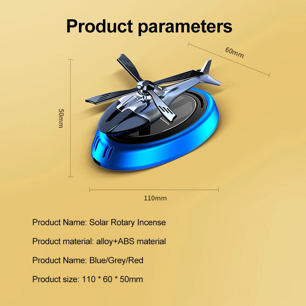 Solar Powered Rotation Helicopter Car Air Freshener