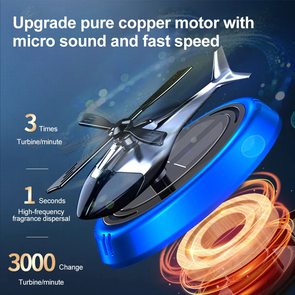 Solar Powered Rotation Helicopter Car Air Freshener