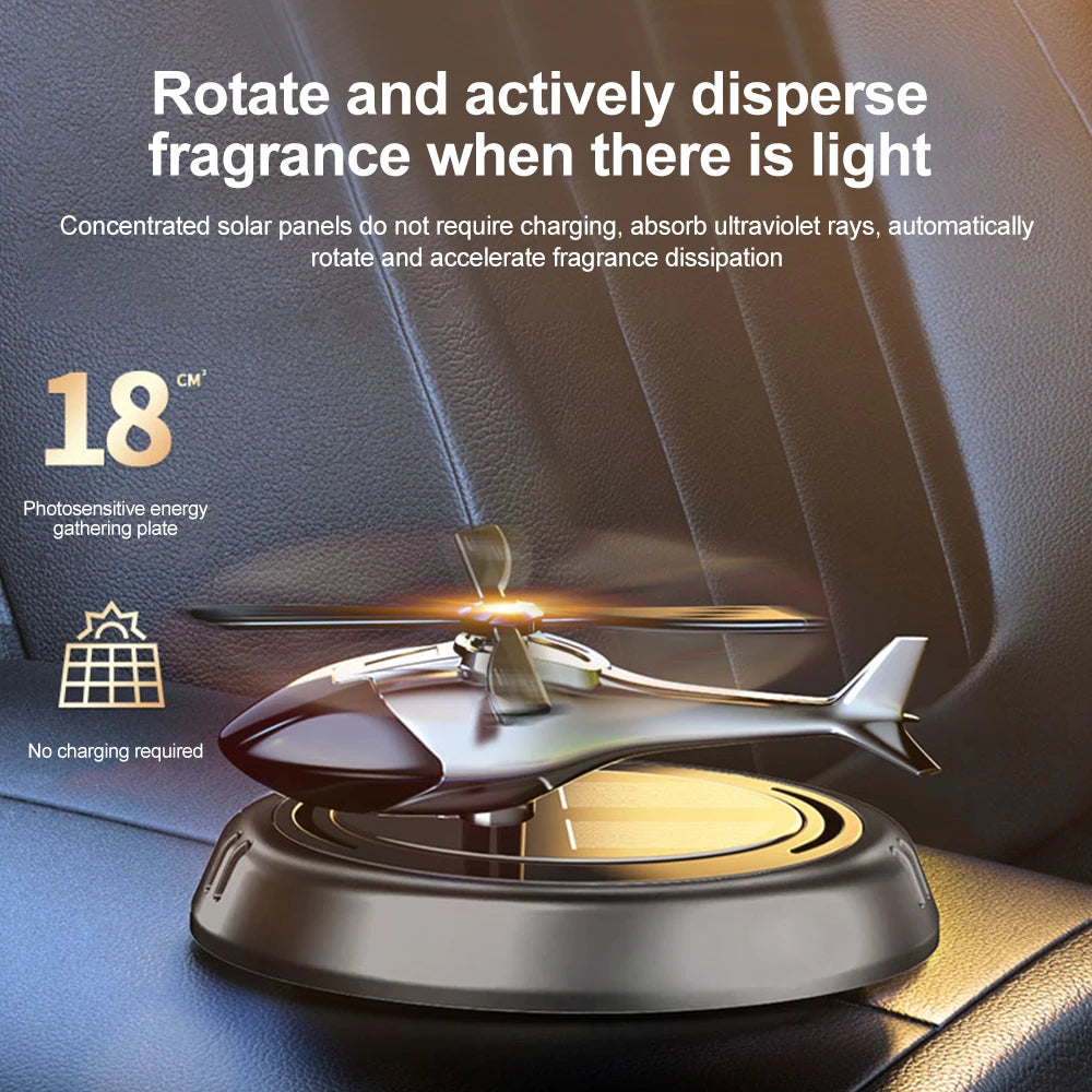 Solar Powered Rotation Helicopter Car Air Freshener