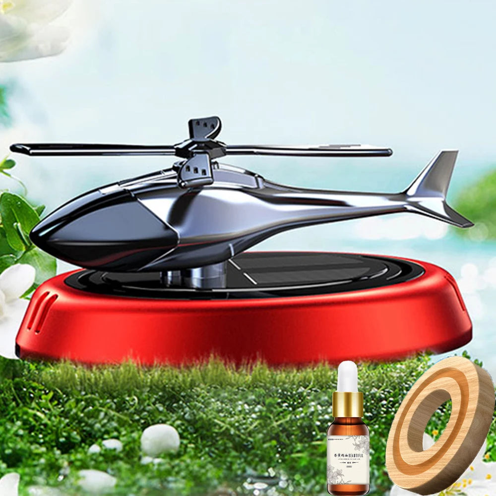 Solar Powered Rotation Helicopter Car Air Freshener