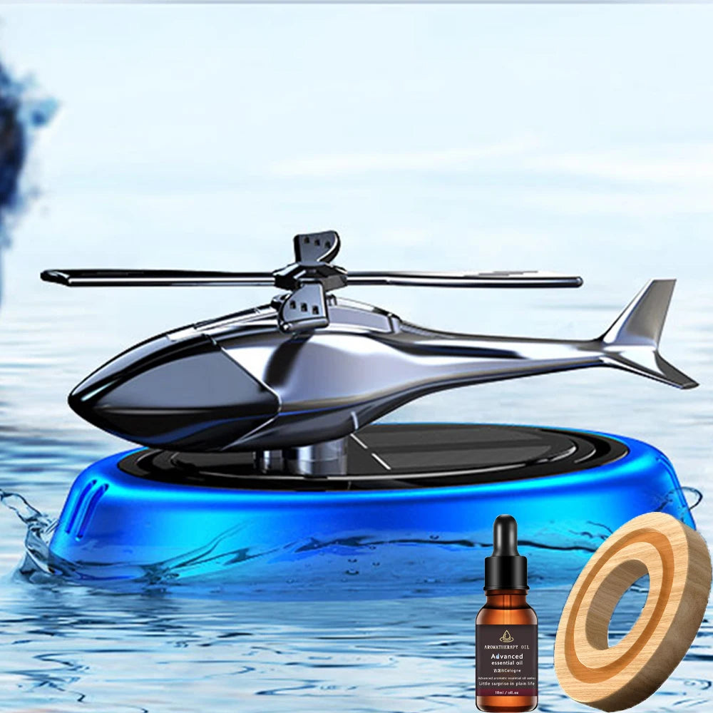 Solar Powered Rotation Helicopter Car Air Freshener