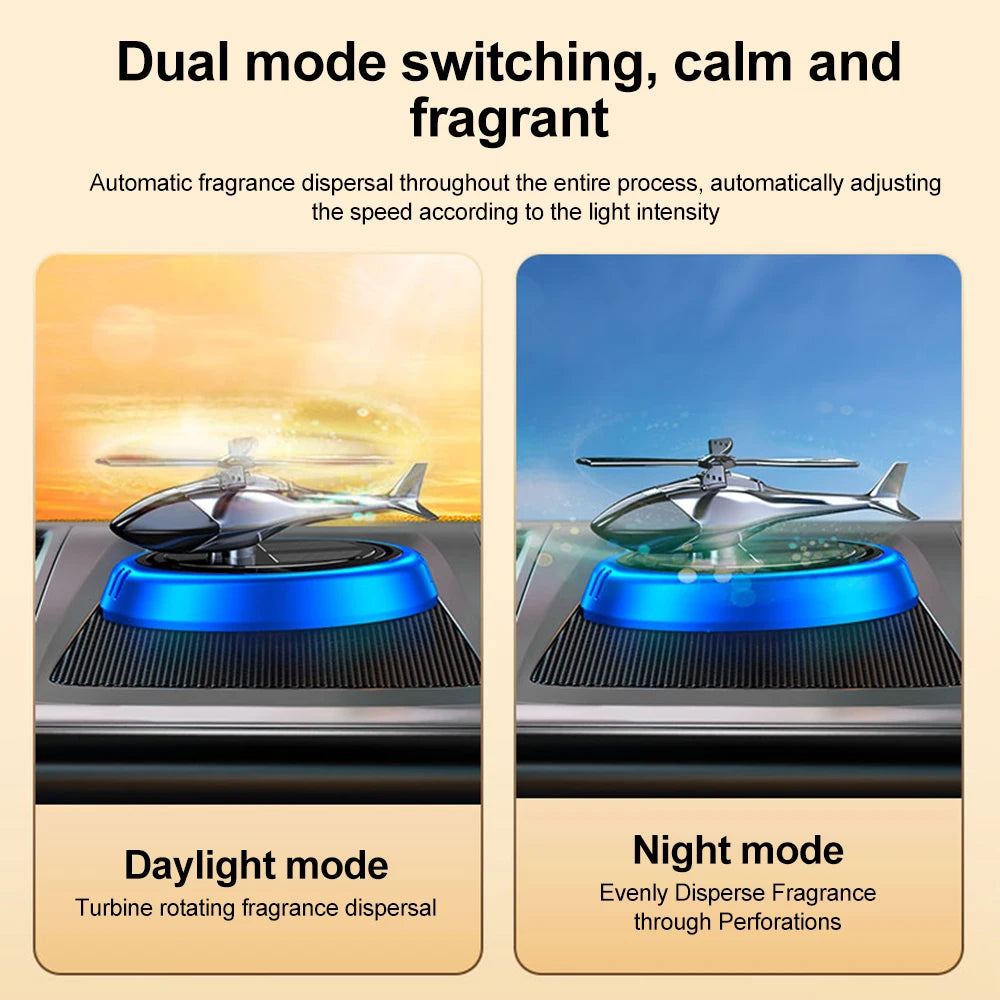 Solar Powered Rotation Helicopter Car Air Freshener